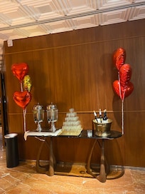 At the entrance on Valentine's Day