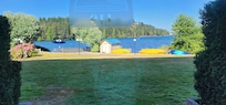 View through the closed sliding door