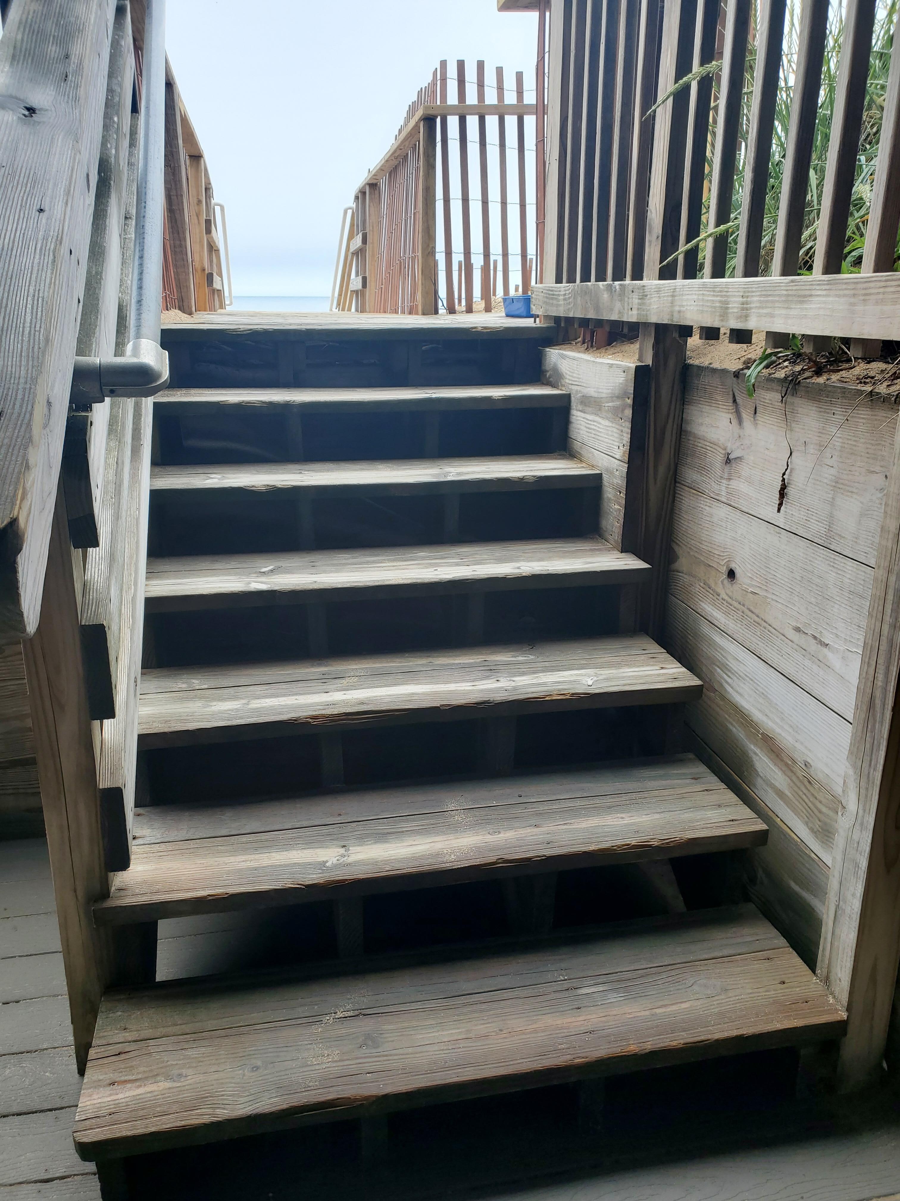Steps leading to the beach. 