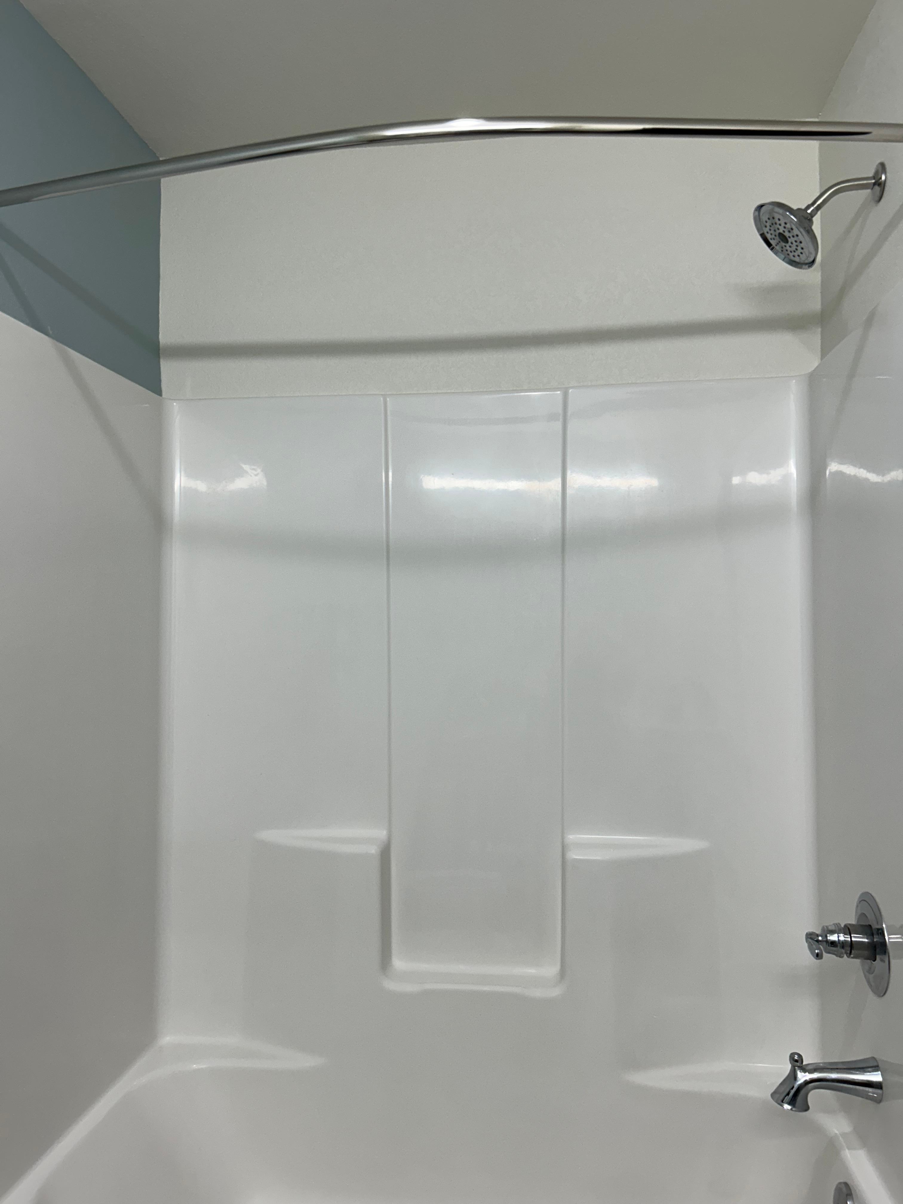 No shower curtain so didn't take a shower