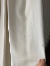 Blood stains on curtains