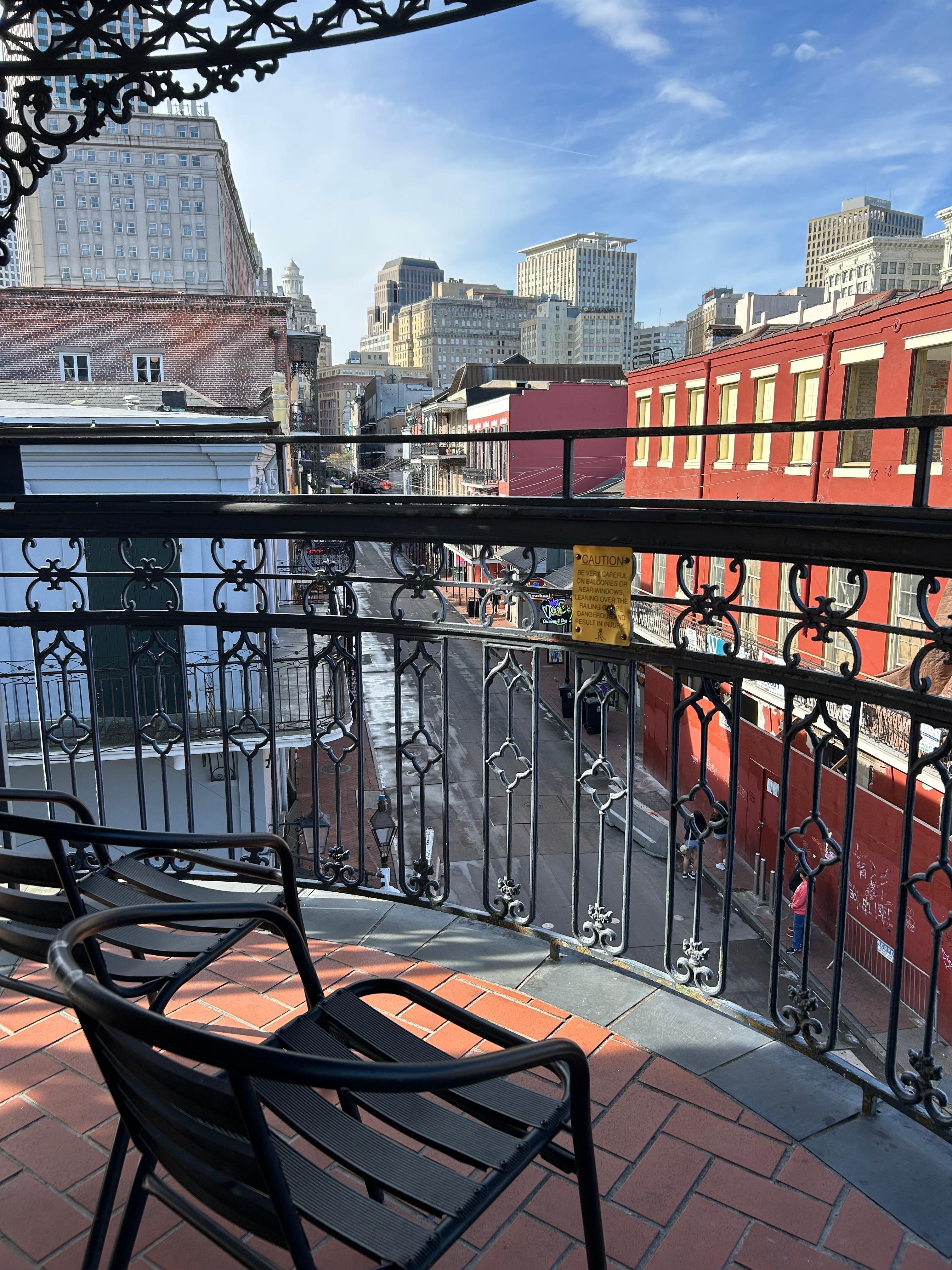 3rd floor balcony. Perfect for people watching and enjoying a coffee or cocktail 