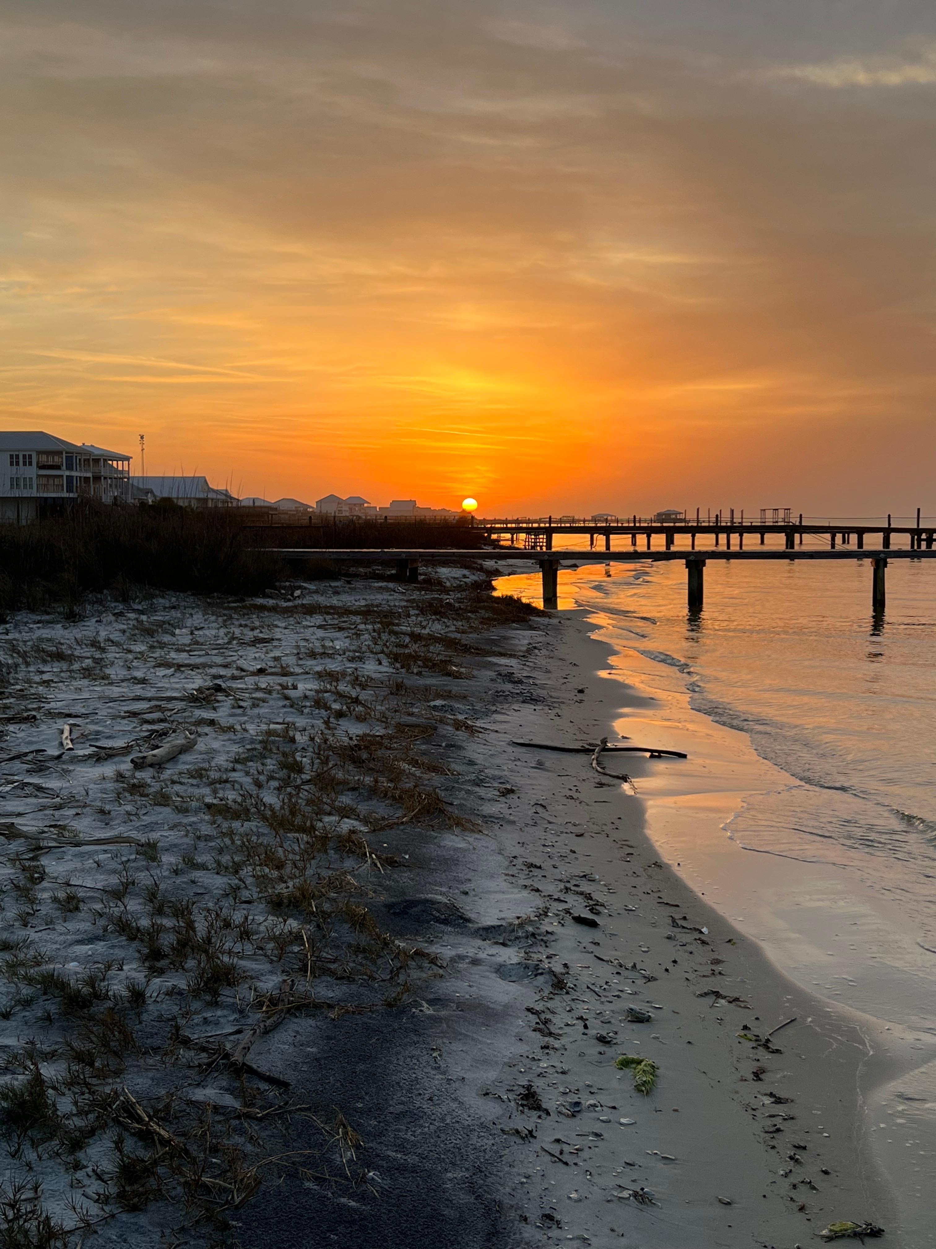 Sunset from the beach at the house.