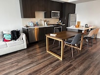 All of the things laying around are mine, not the hosts. Place was tidy when I checked in.