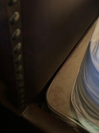 Box spring mattress with debris, hair and stains