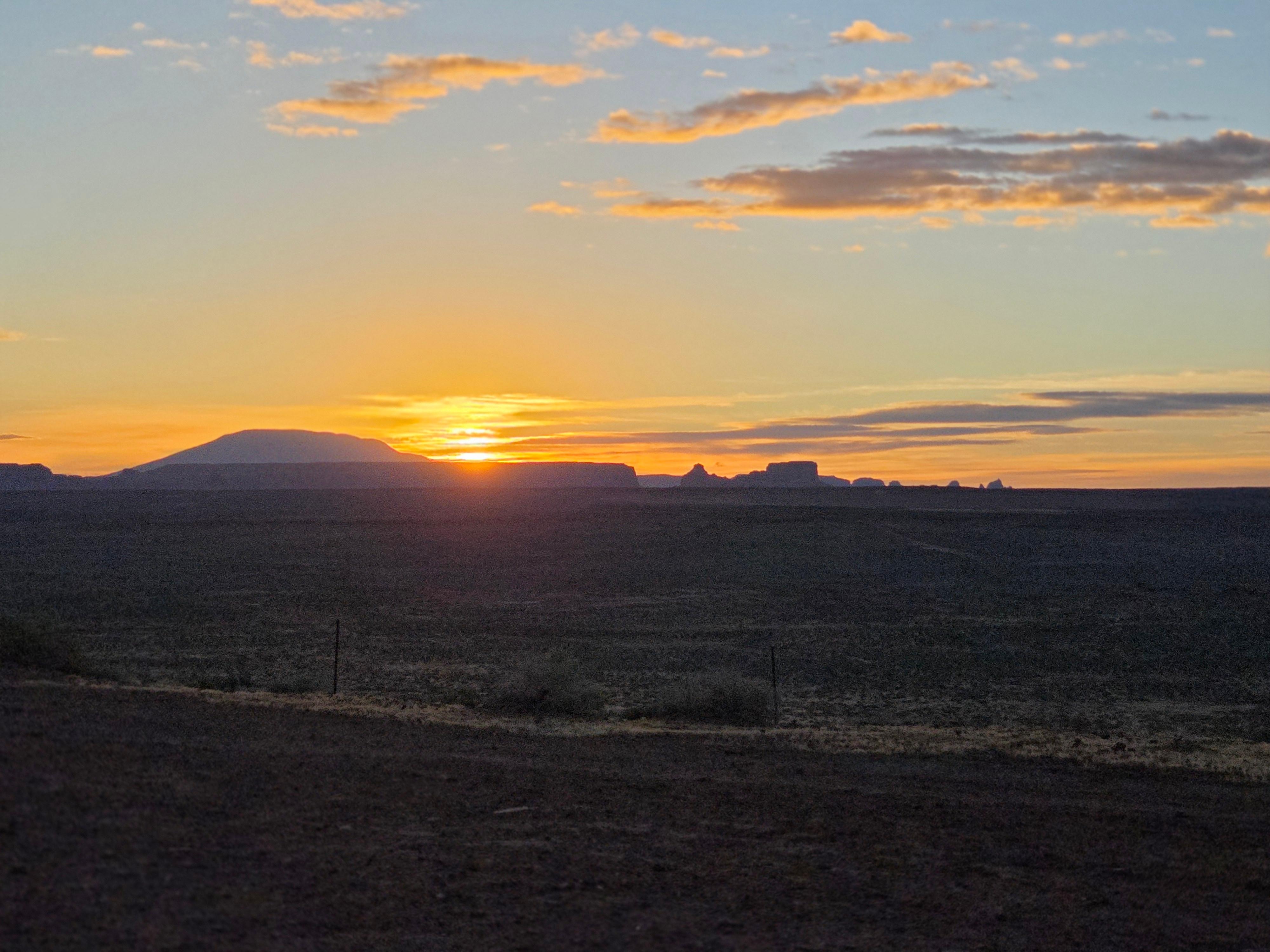 Sunrise.  A very short 'coffee' walk from front door.