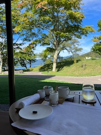 Breakfast on our balcony
