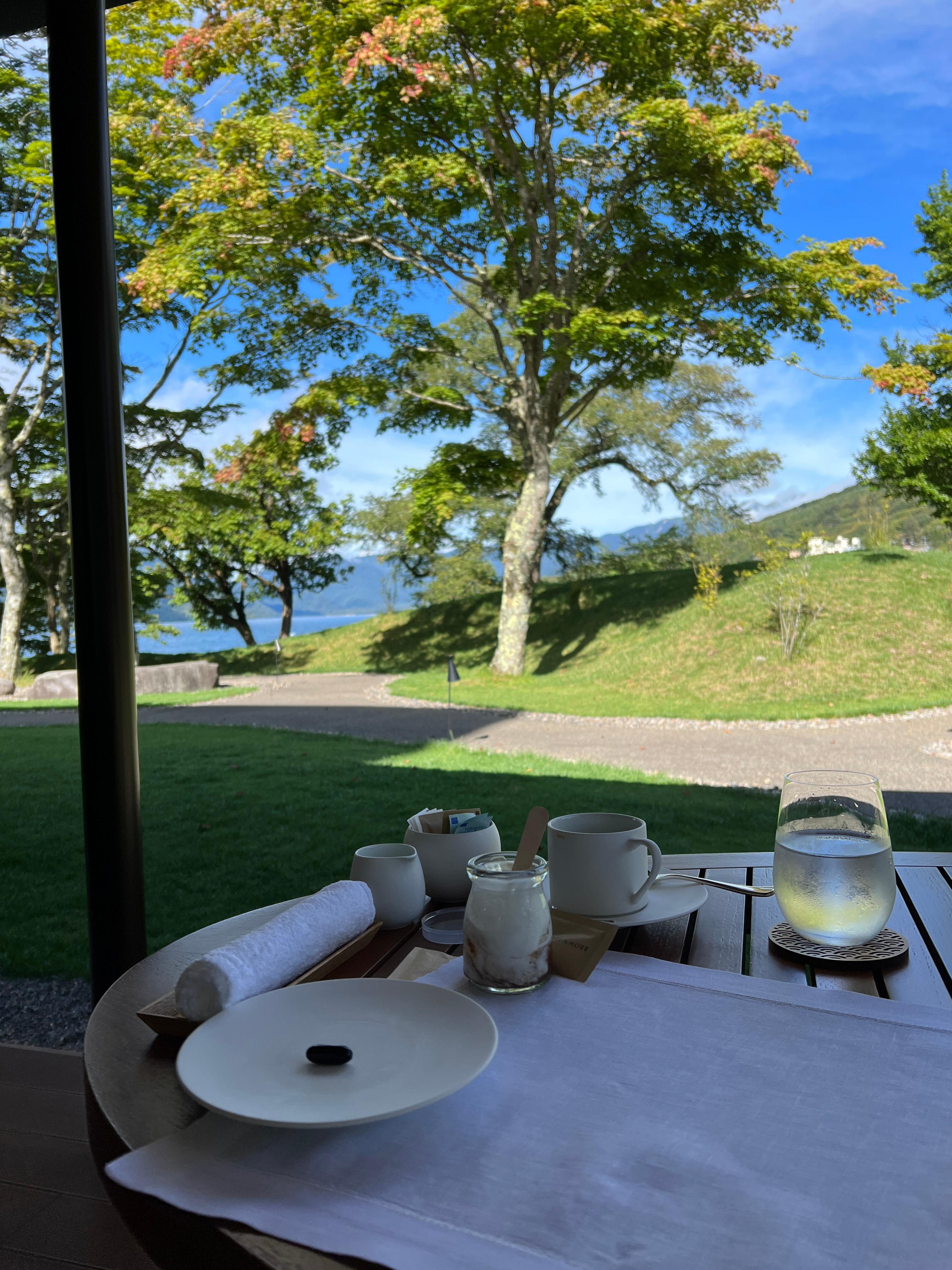 Breakfast on our balcony 