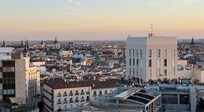 Sunset over the city from the 10th floor terrace/bar.