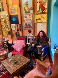 The plush seating area near reception