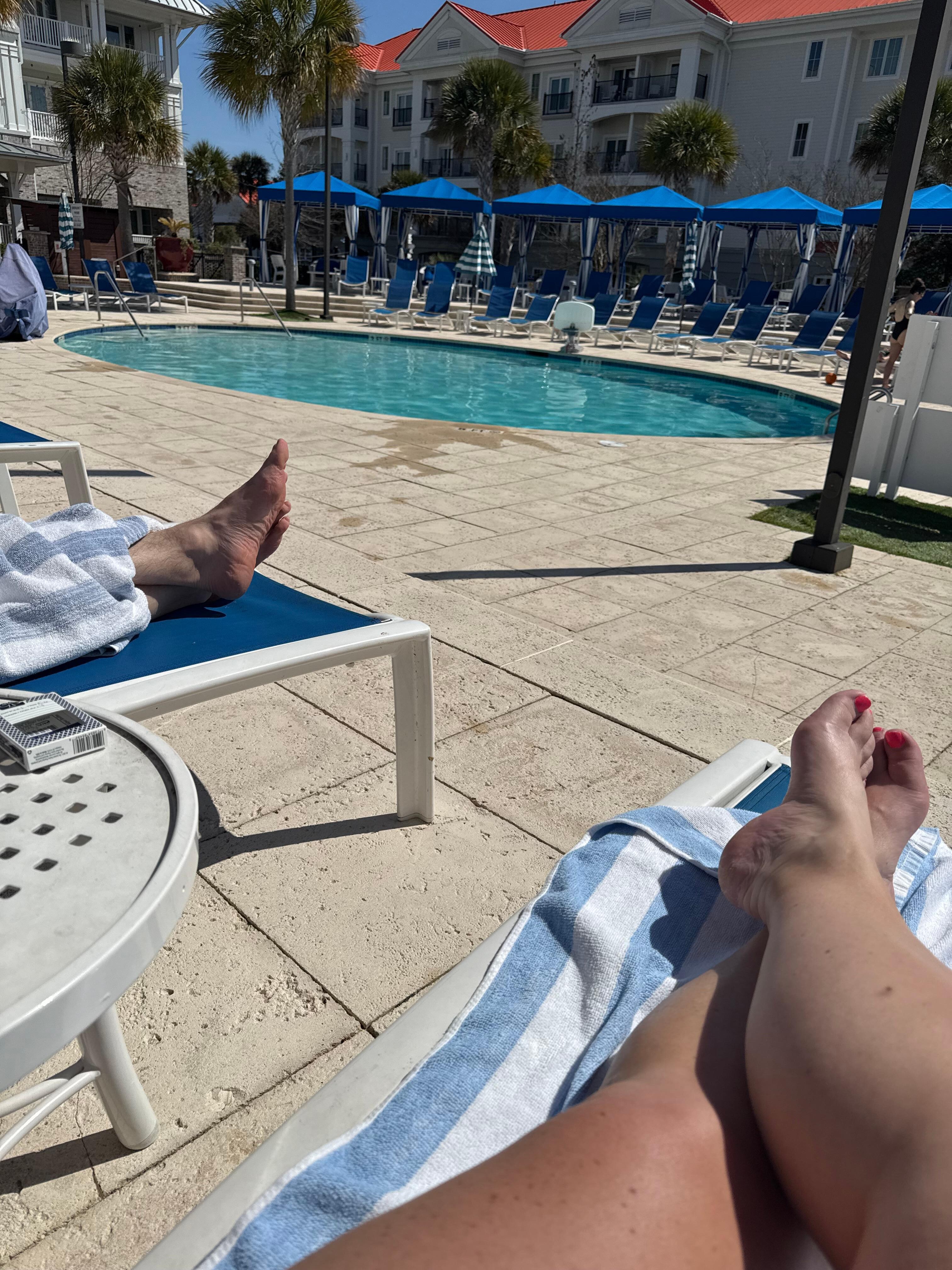 Say at the Heated pool 