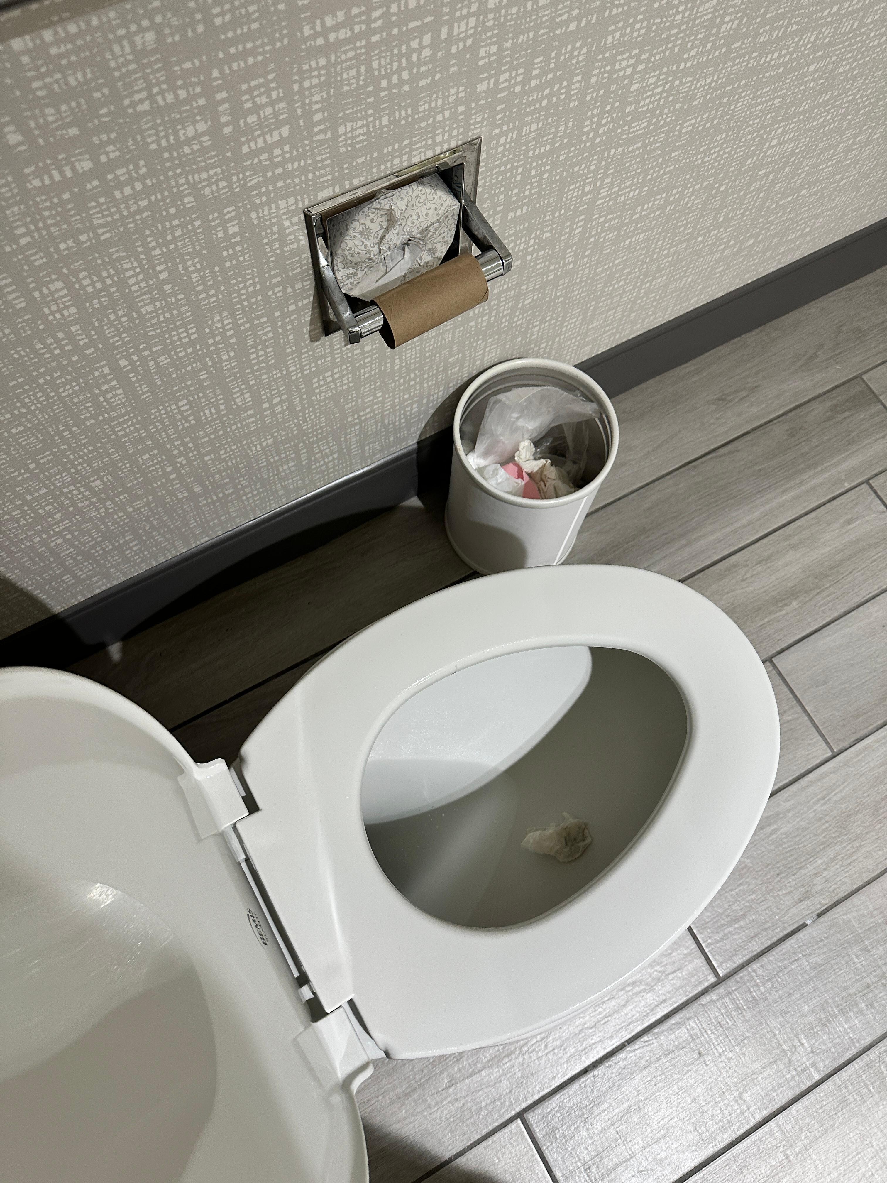 Toilet roll left