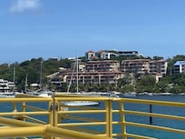View of condo units from Cruz Bay ferr
