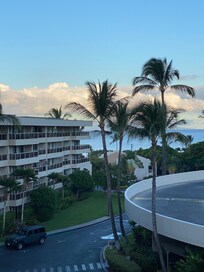 Sunrise view from balcony. Facing West direction so only some pink.