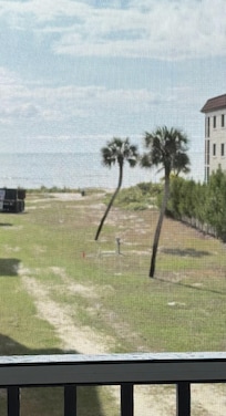 View of beach/Gulf from porch, short walk to beach