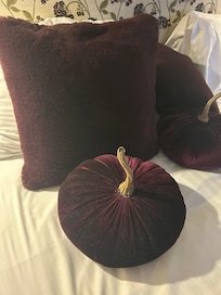 Amazing cushions in my room. Love the pumpkin