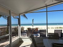 This is the view from the living room through the screened in porch