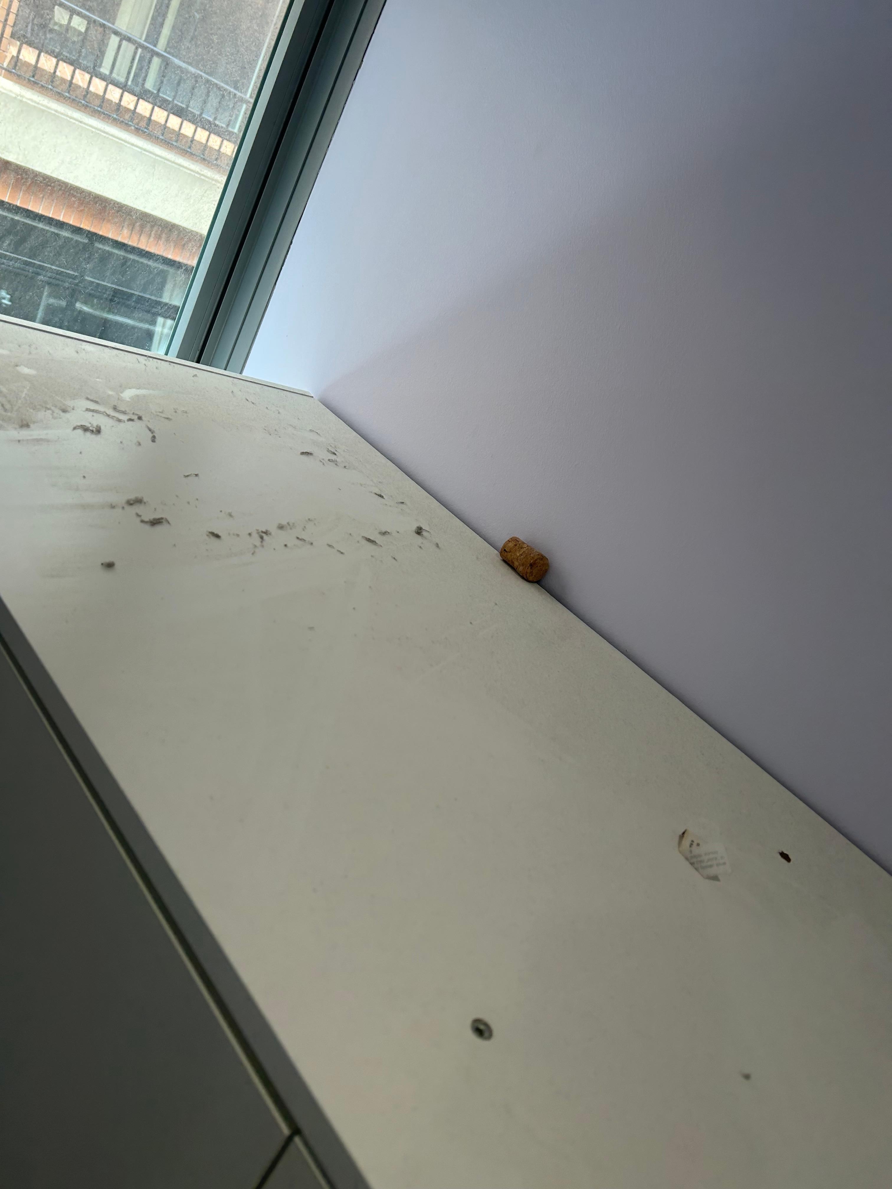 Top of cabinet covered in dust that remained even after we mentioned it.  