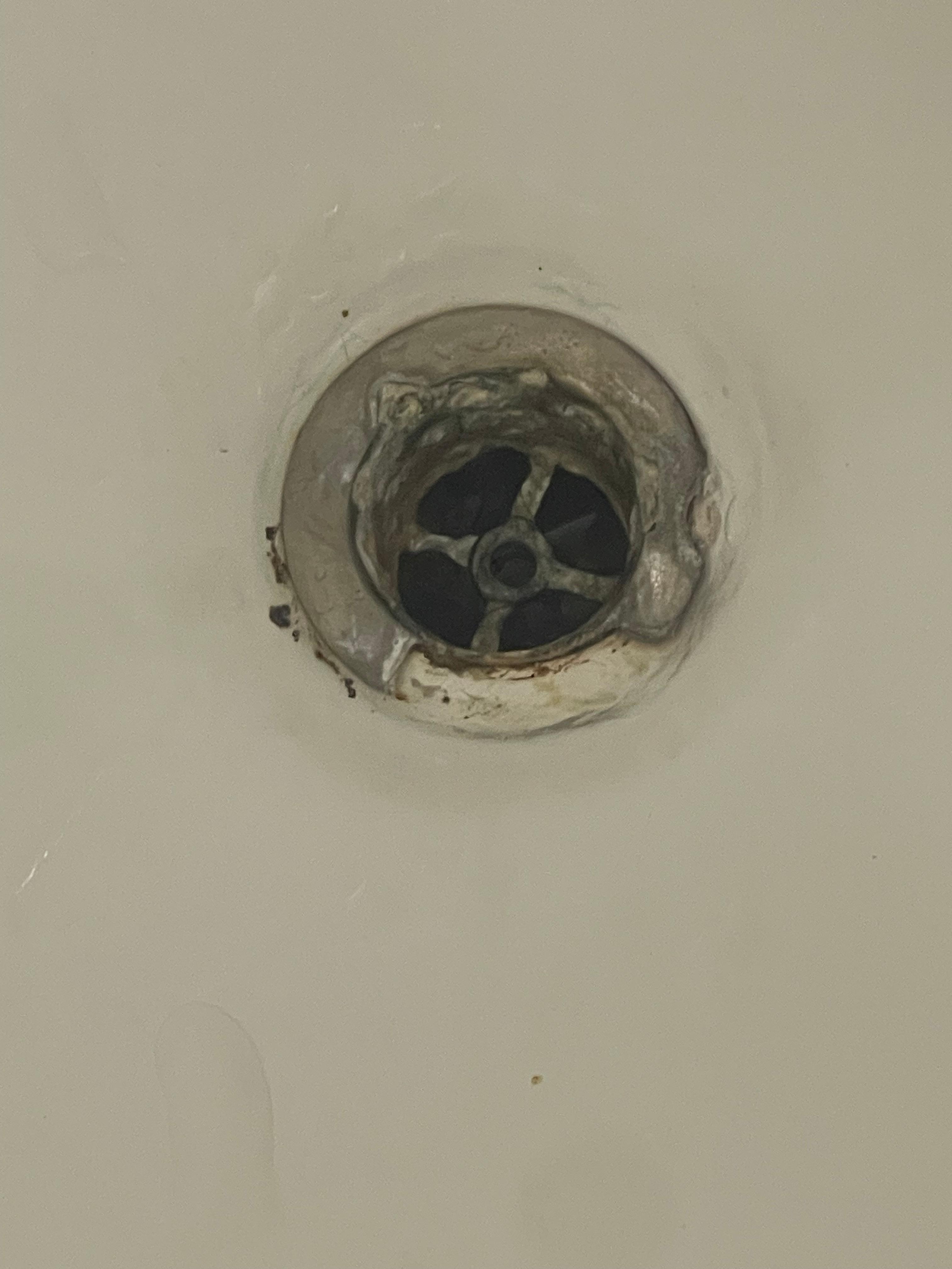 Dirty drain in shower