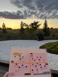 Japanese zen garden with sake menu