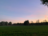 Spaziergang um den Hof bei der Ankunft