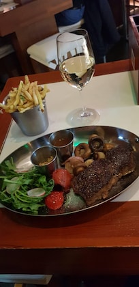 Sirloin steak in the Brew Restaurant