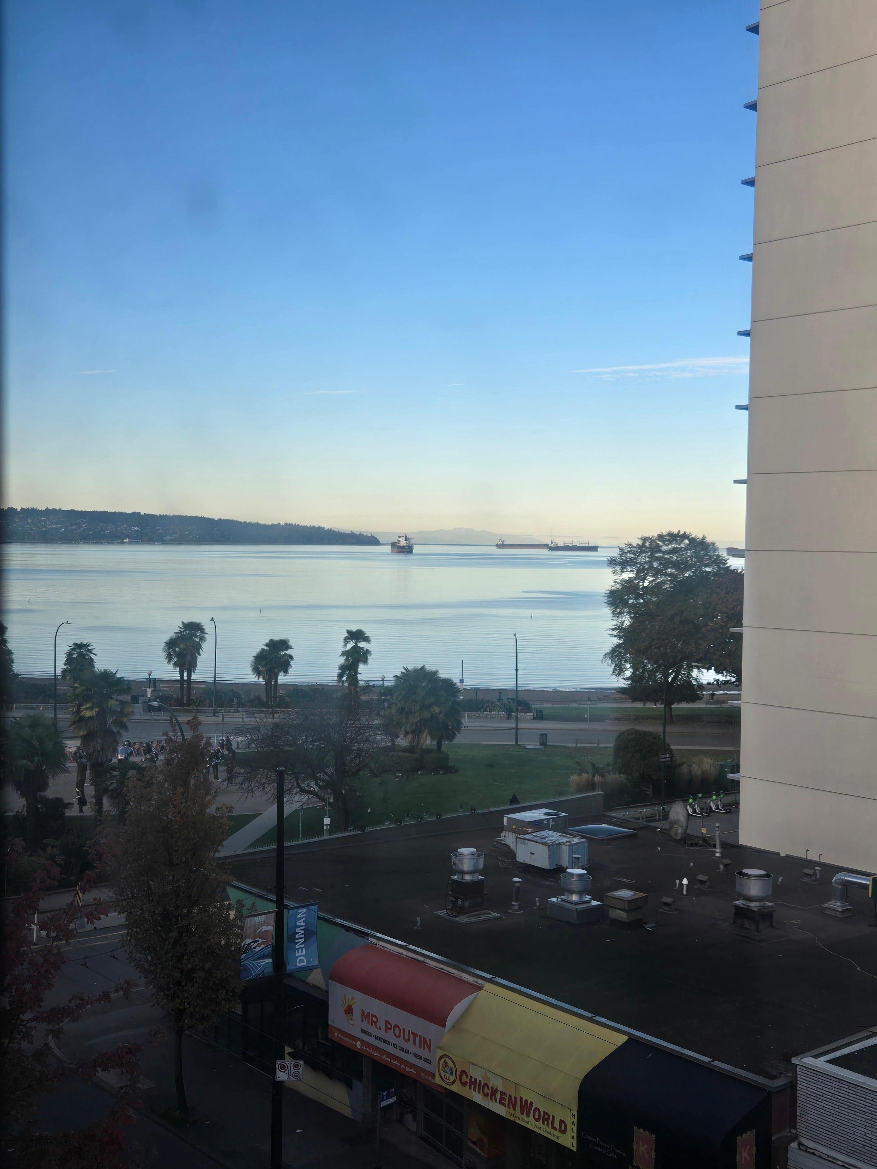 Beach view from room on 4th floor @ English Bay Hotel ..October 2025