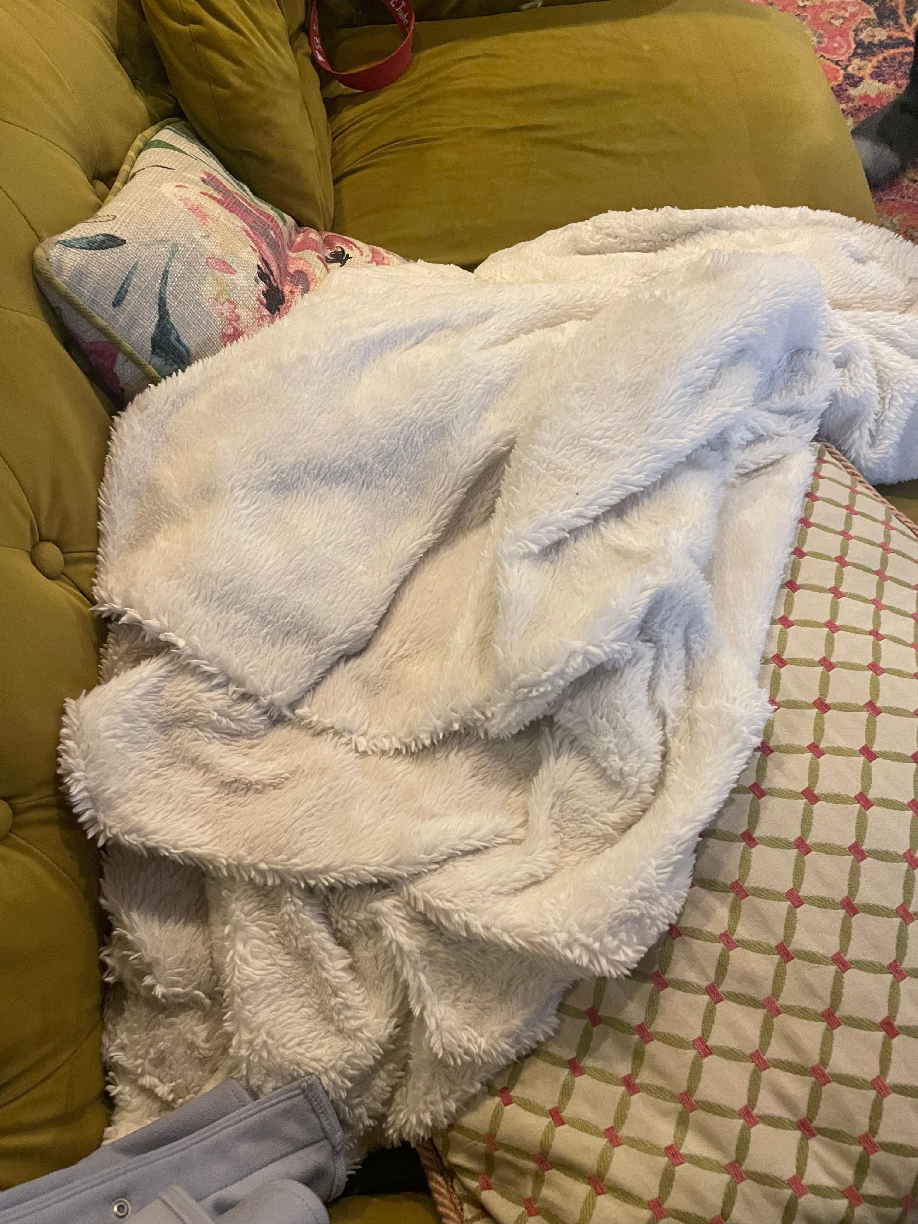 Dirty old throw blanket 