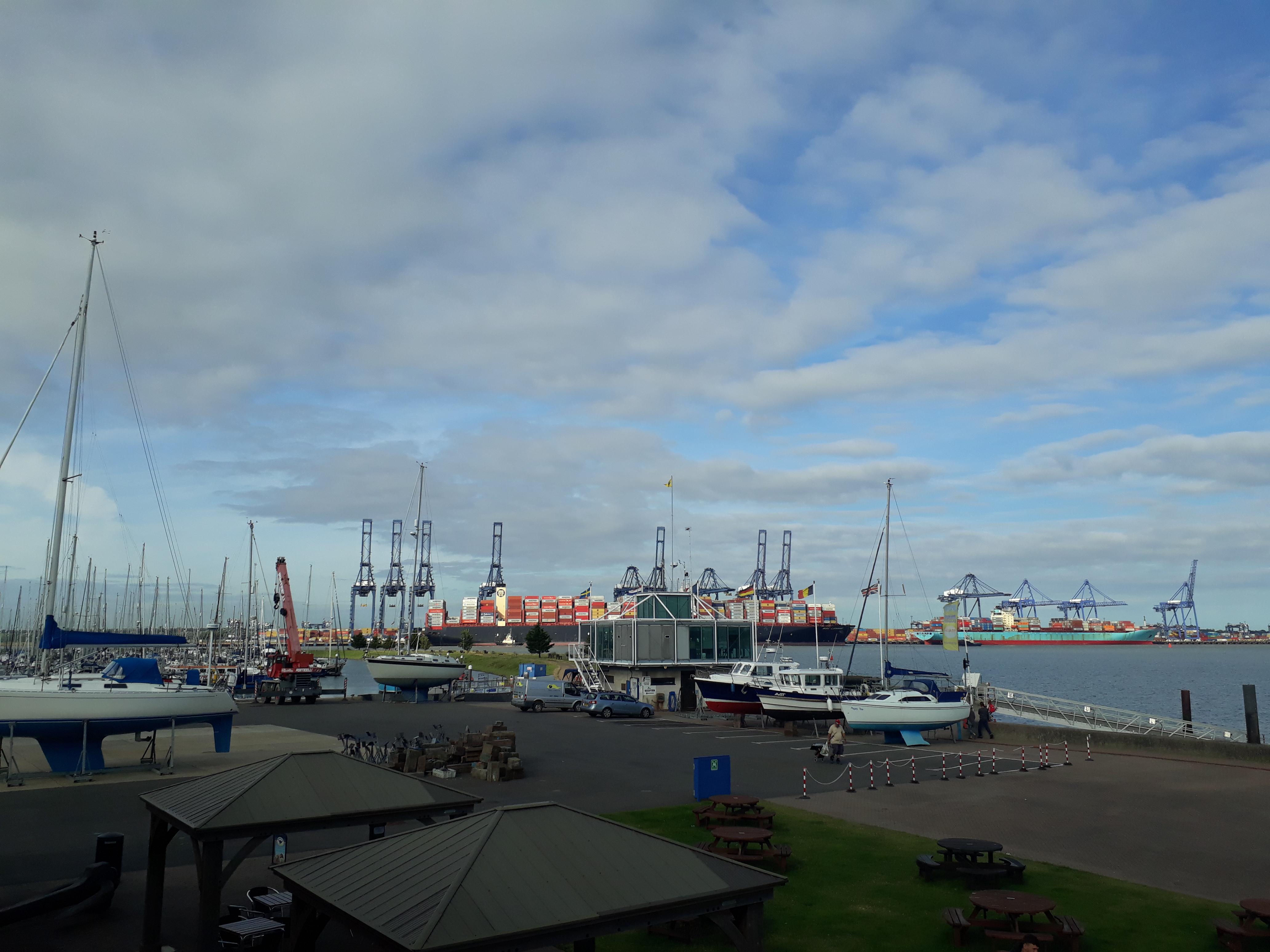 View over Felixstowe docks from our balcony