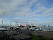 View over Felixstowe docks from our balcony