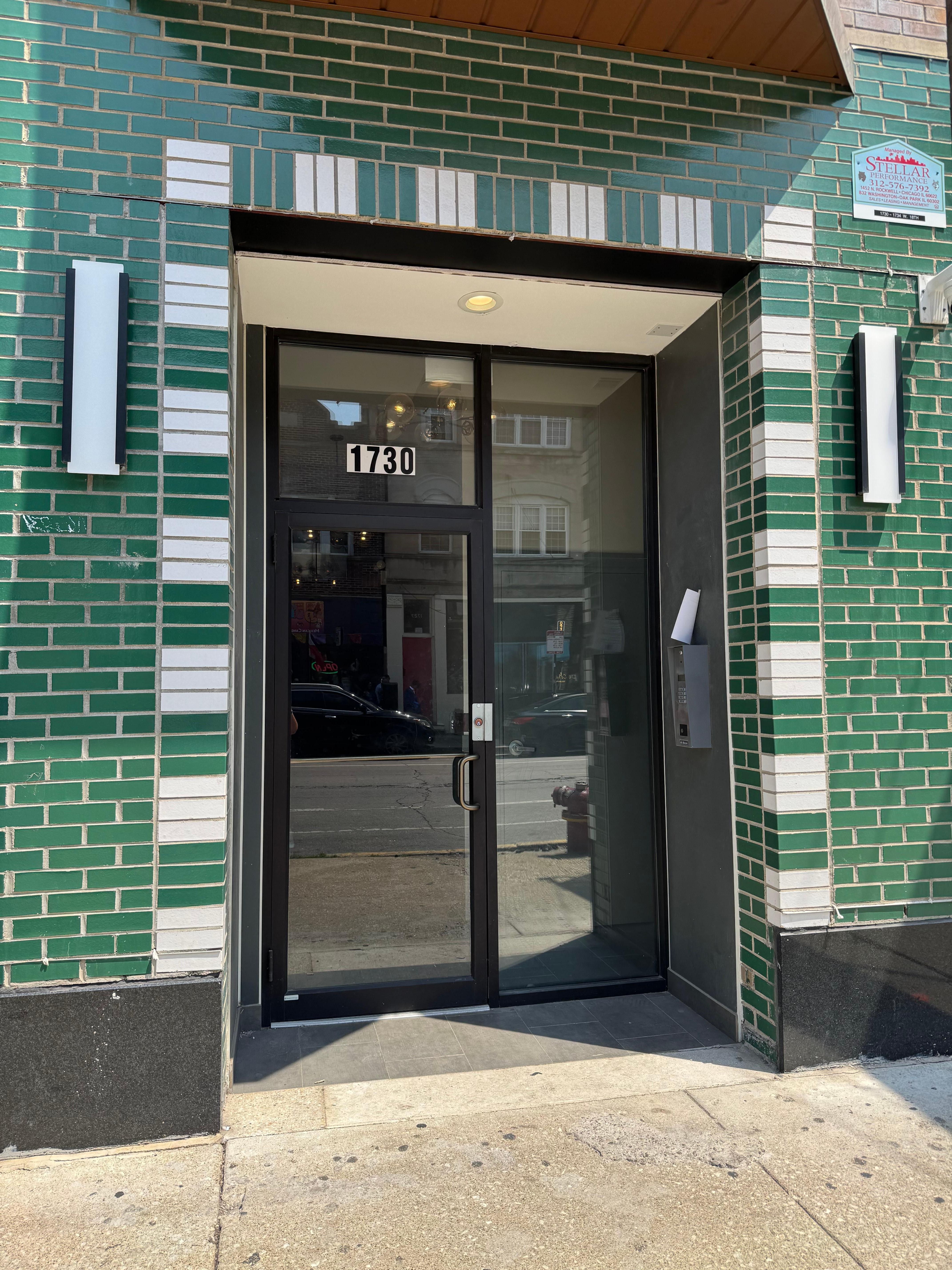 The box is on the right hand side wall to put in the code to get inside.