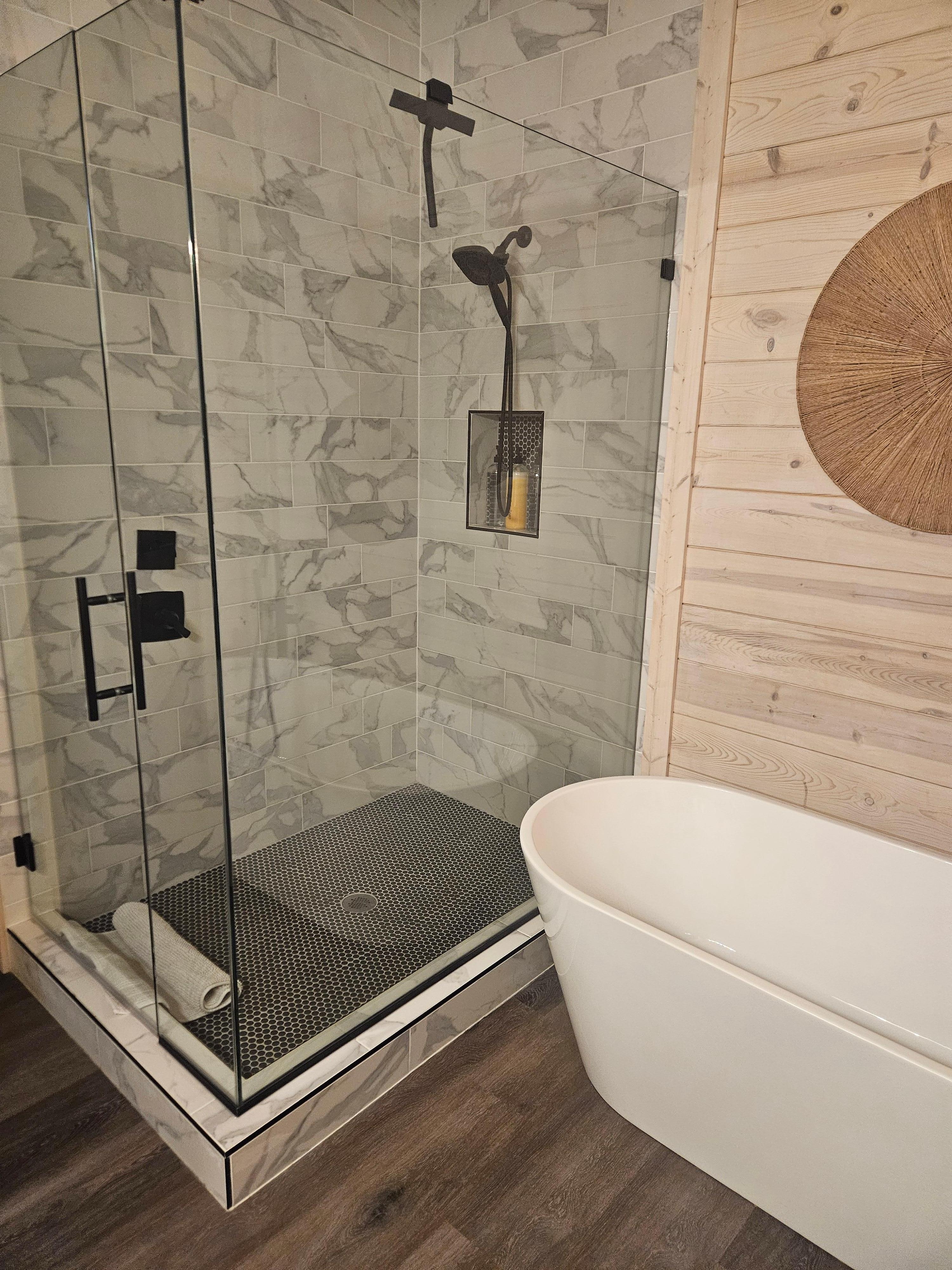 One of the master bathrooms.