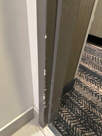 Chip paint everywhere inside the room on the doors, etc.