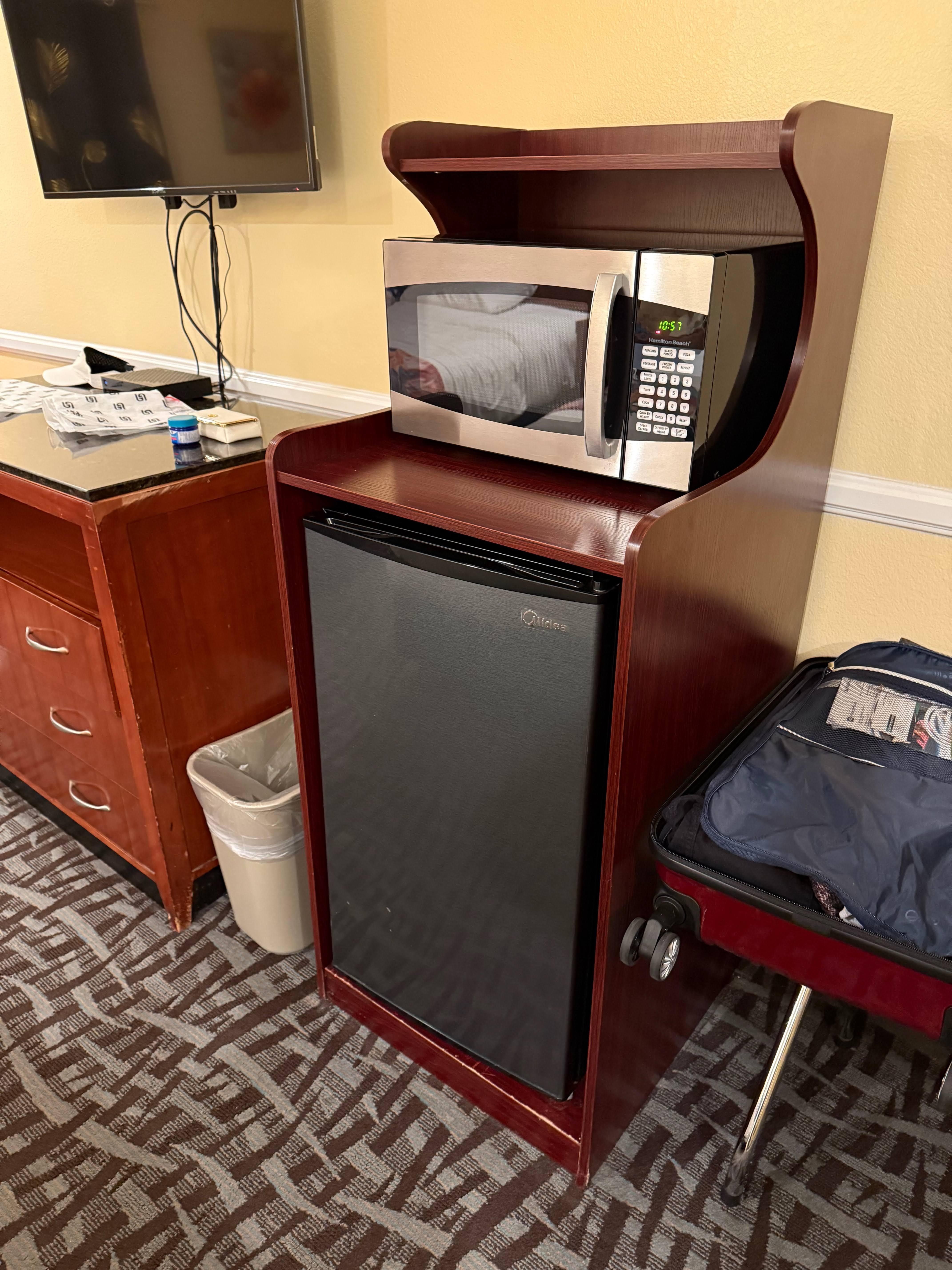 Never been in a hotel with a fridge as large as this!