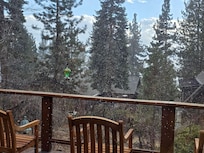 A beautiful view with Lake Tahoe in places.