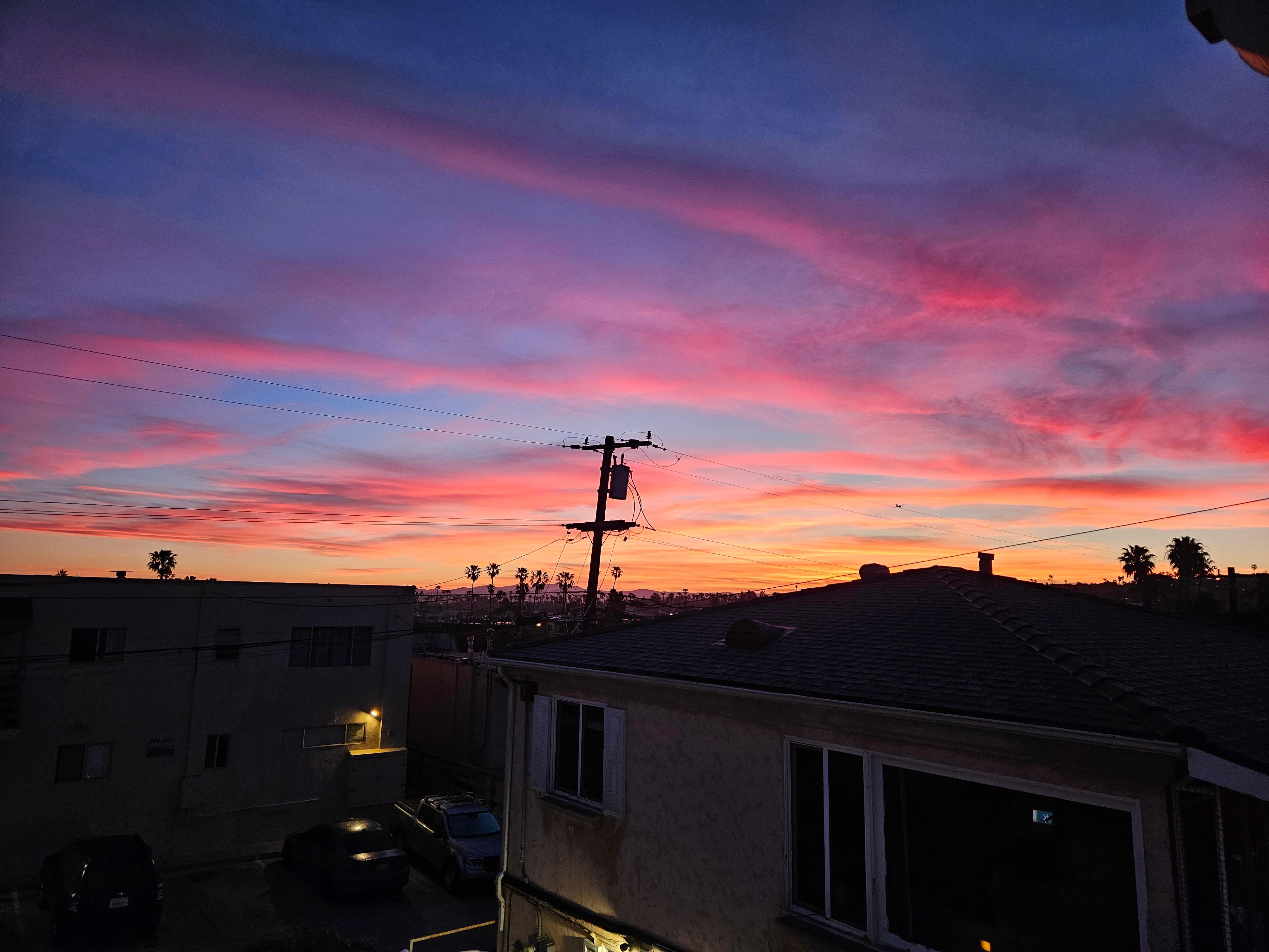 Sunrise from the front patio overlooking the city. 