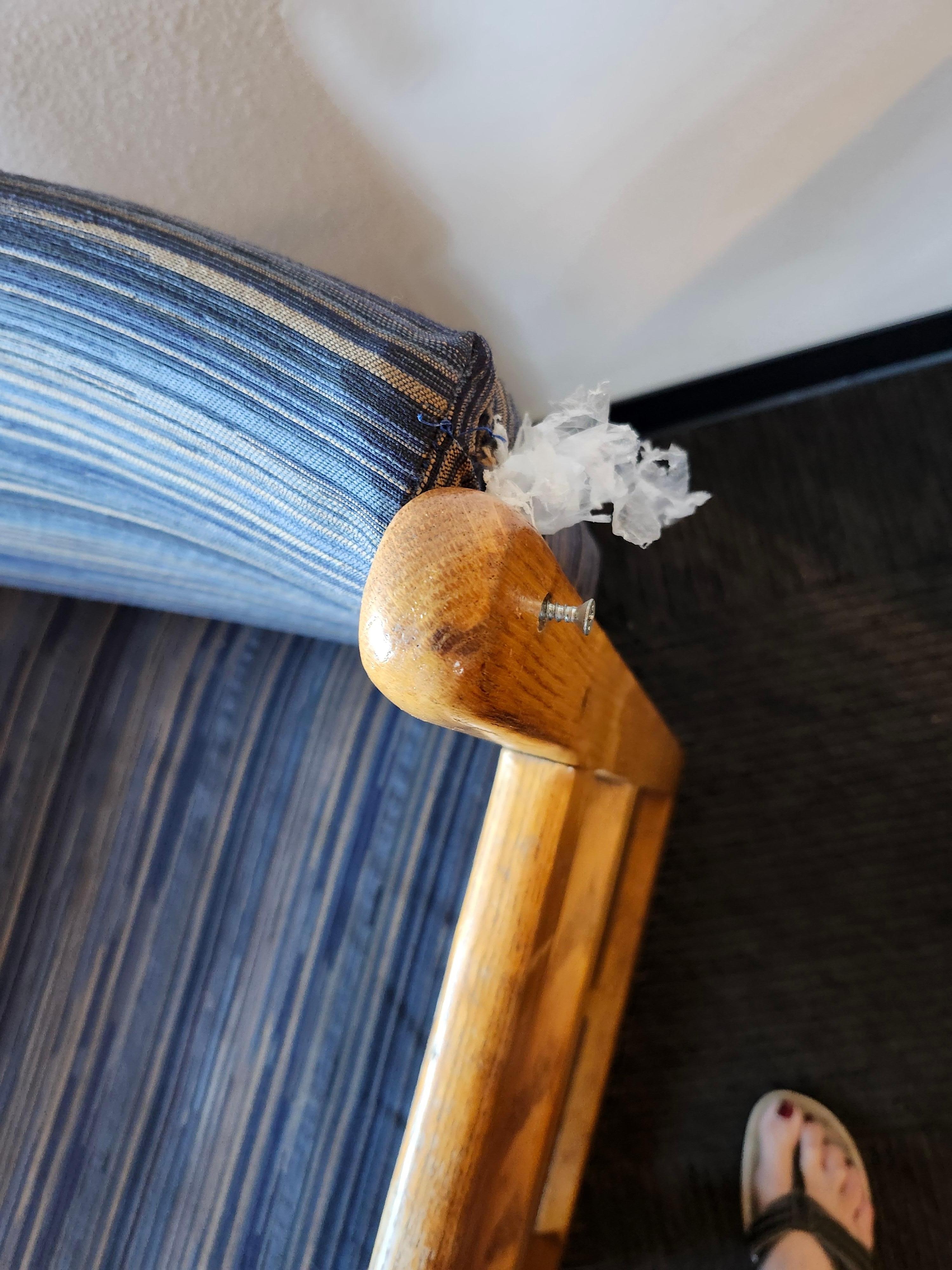 Broken chair when I set in I fell and hit my head and hurt my elbow. They didn't even care