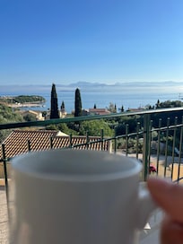 Coffee at sunrise from Villa Spiros.