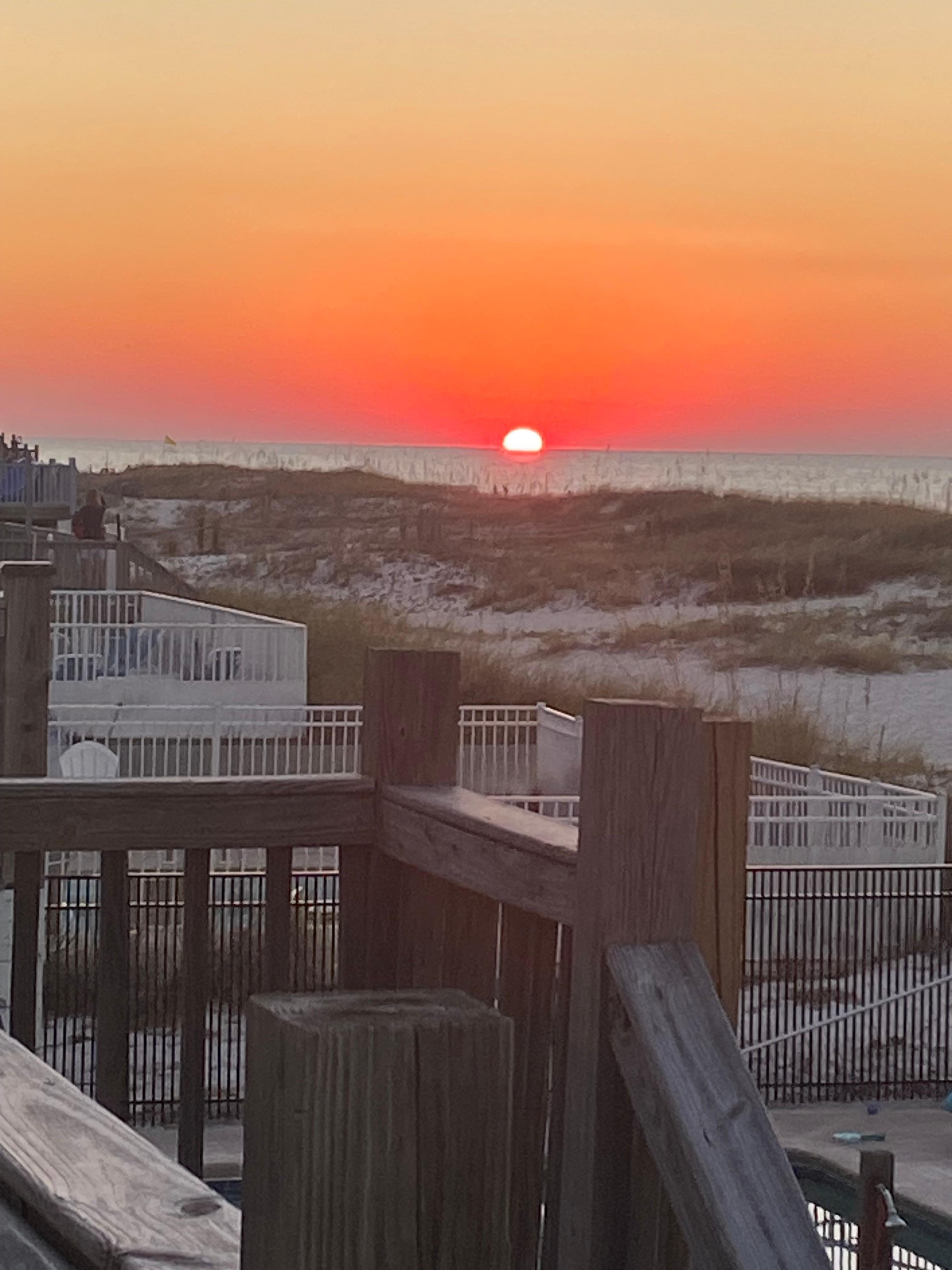 Amazing sun rise from the deck with my coffee. 