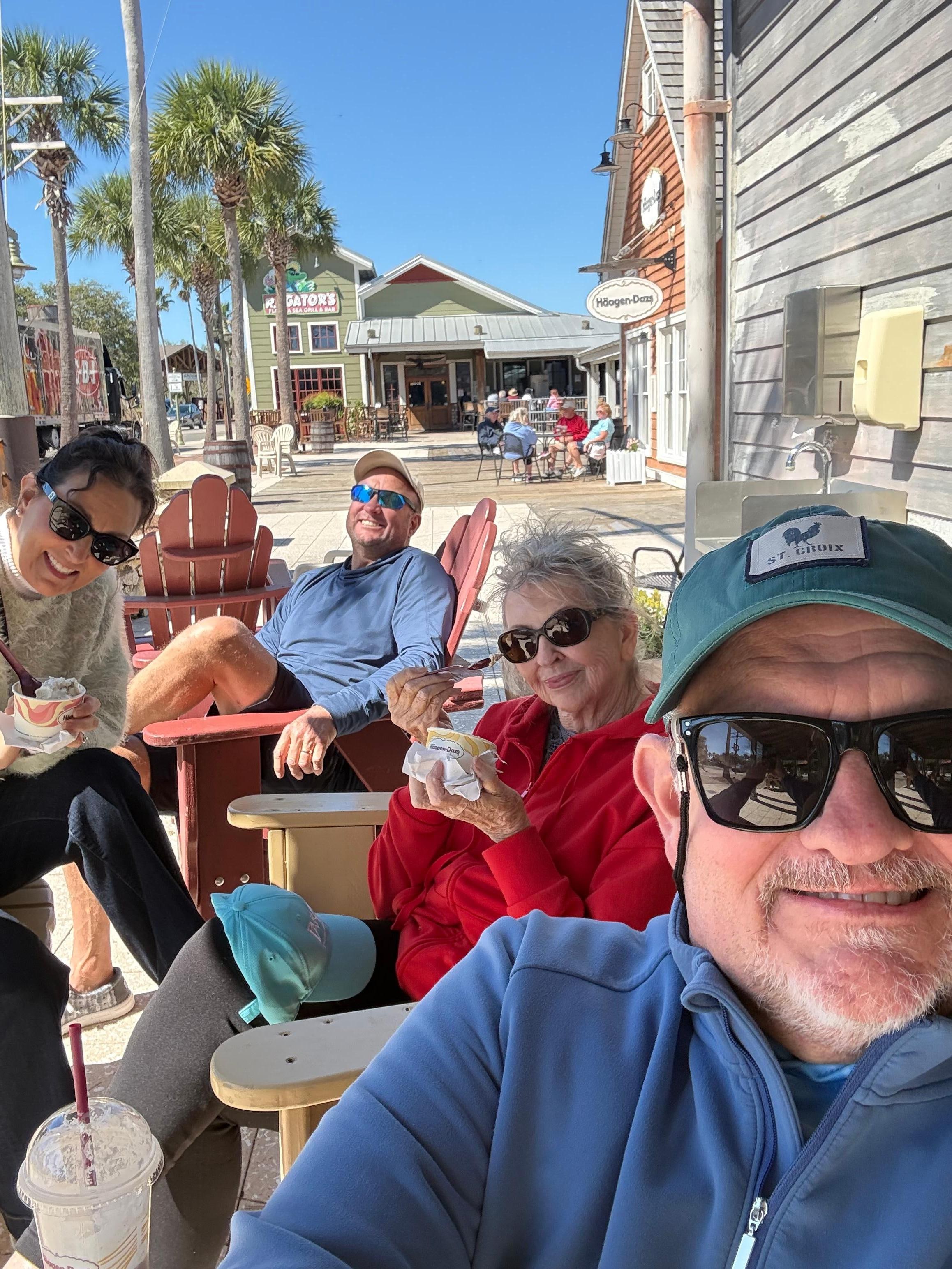 Look how happy we are at The Villages!  We especially enjoyed our accommodations. 