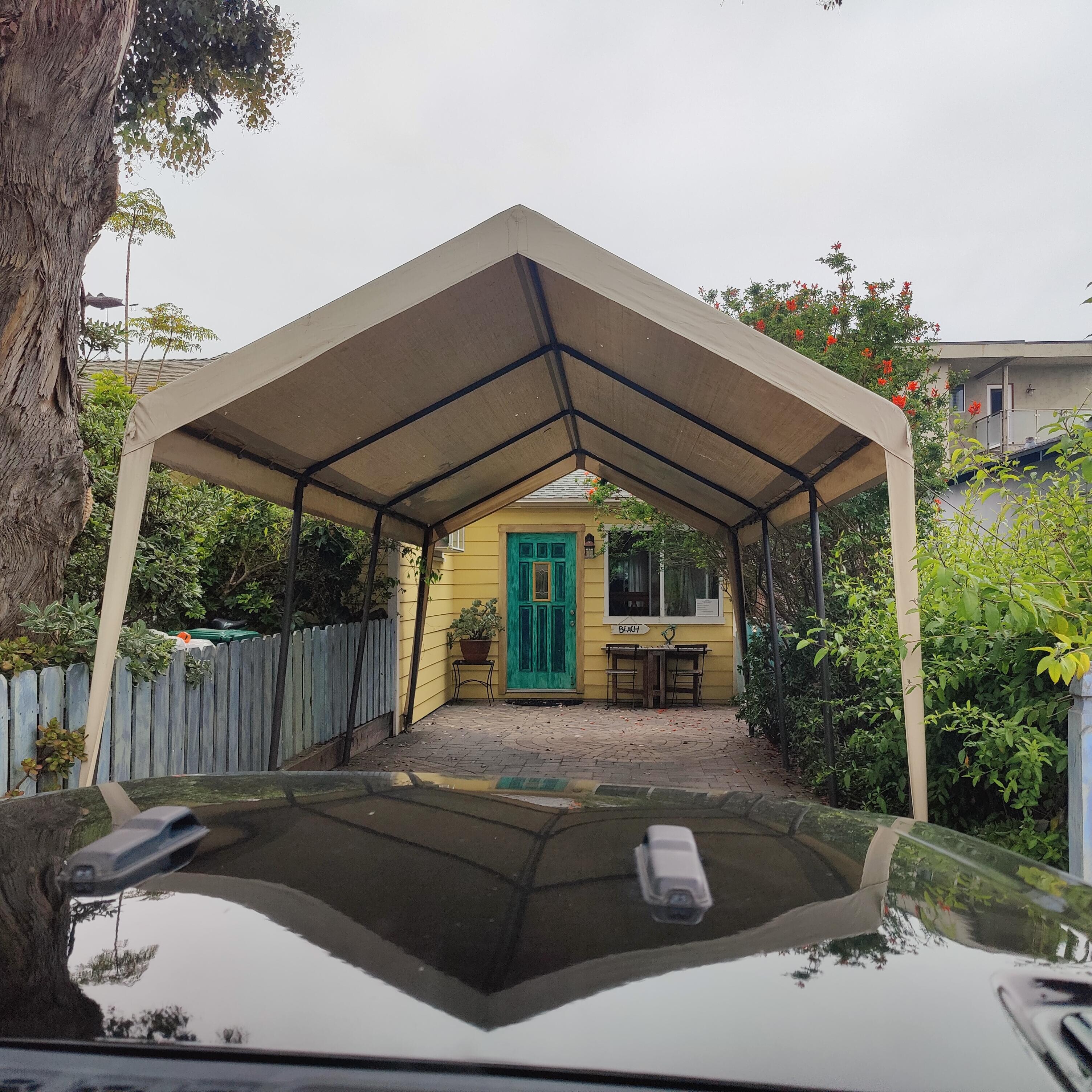 Front of cottage, with private driveway. 