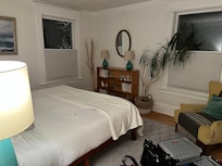 Super comfy bed with room to spread out and large closet.