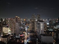 Zicht vanop de rooftop bar Brewski op de 30e verdieping