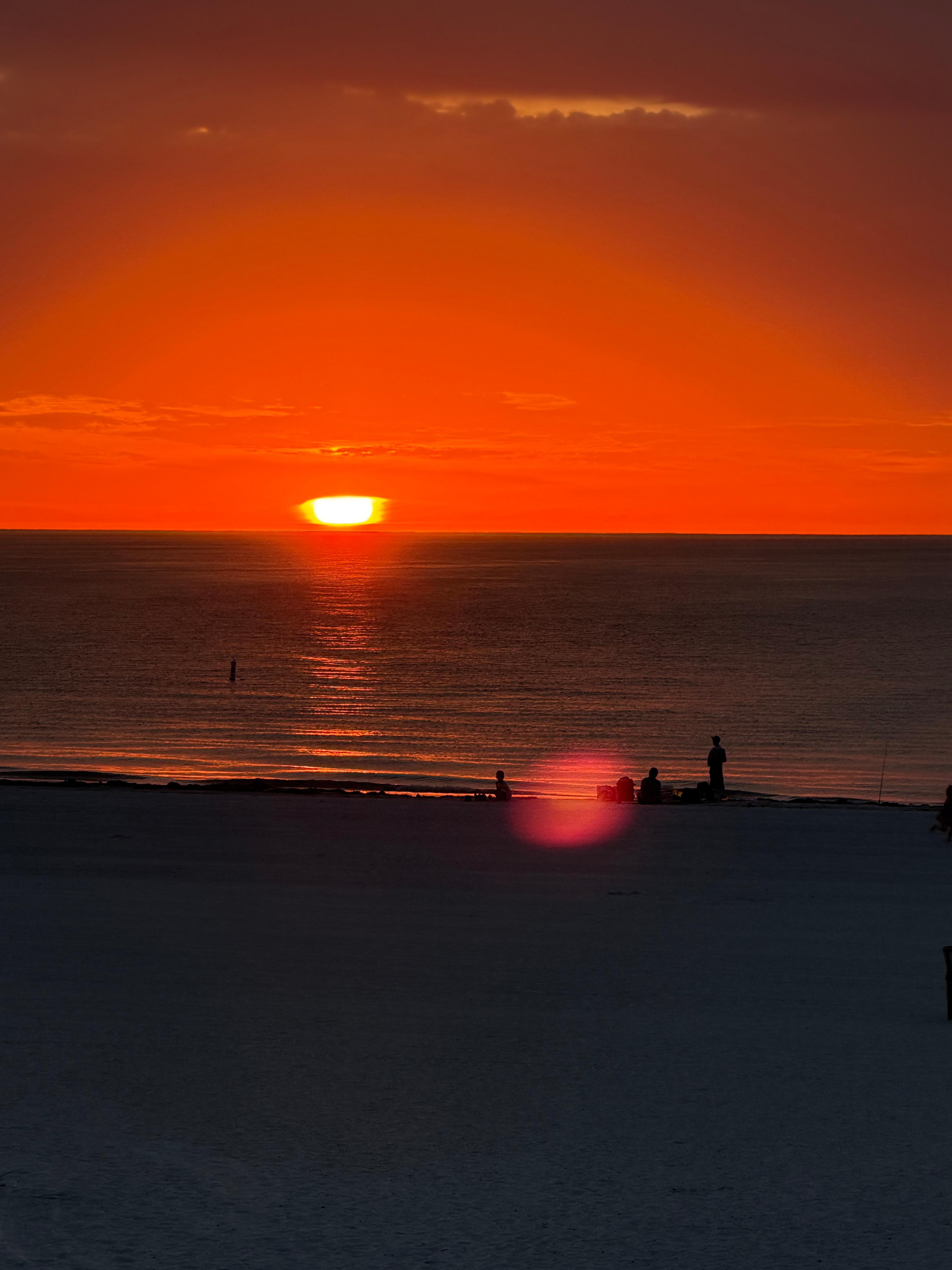 View of sunset from the balcony. 