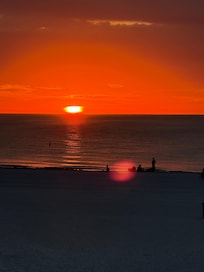 View of sunset from the balcony.