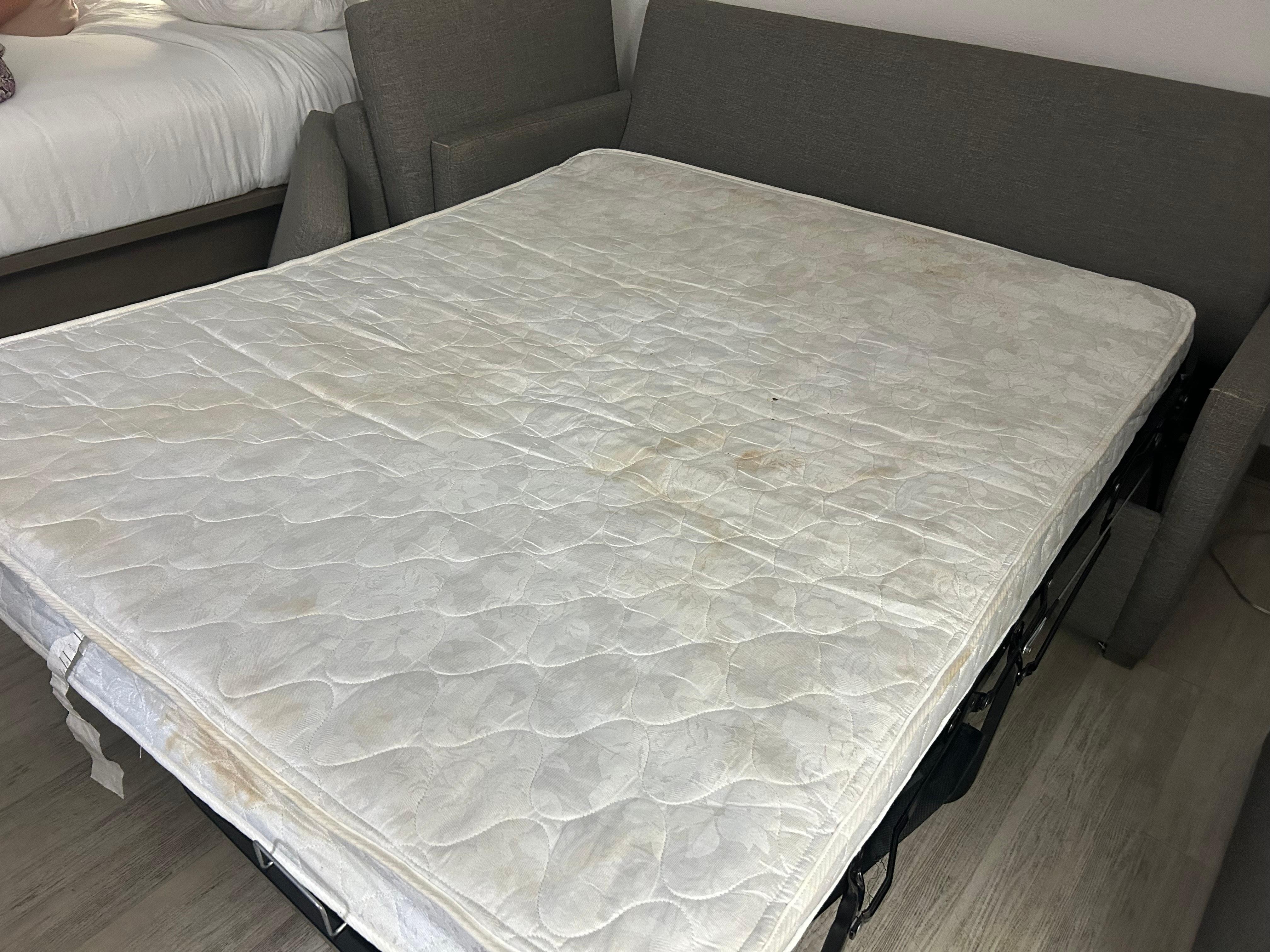 Stained pull out mattress