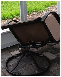 Patio chair unstable and broken.