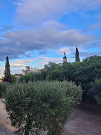 Het uitzicht van het balkon