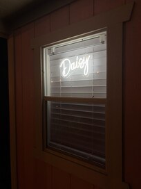 Suite name LED (has an auto timer that turns it off at night)