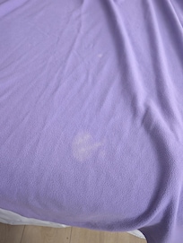 Every blanket has white residue